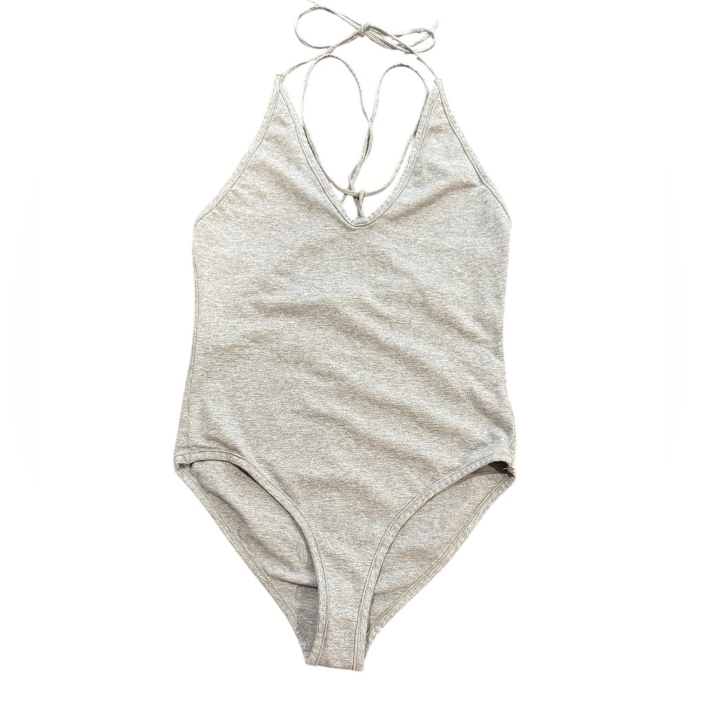 NWOT SIX CRISP DAYS Sexy Spaghetti Strap Gray Bodysuit Medium